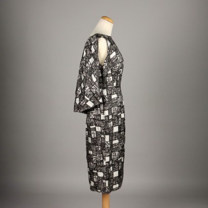 Vintage Kleid aus gemusterter Seide