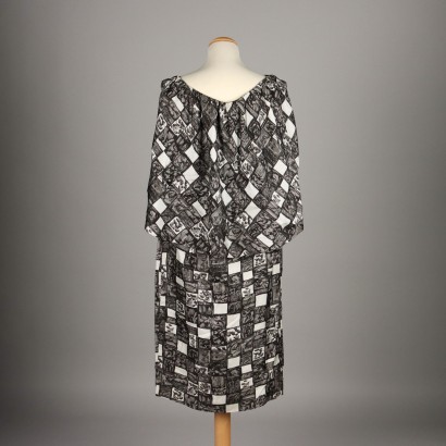 Vintage Kleid aus gemusterter Seide