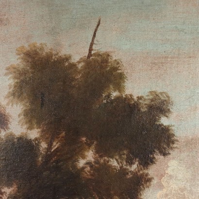 Dipinto ovale con Paesaggio e Figure,Paesaggio con figure,Dipinto ovale con Paesaggio e Figure
