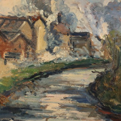 Dipinto con Paesaggio di Giovanni Balans,L'Olona,Giovanni Balansino,Giovanni Balansino,Giovanni Balansino,Giovanni Balansino,Giovanni Balansino,Giovanni Balansino