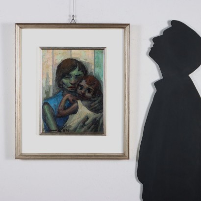 Dipinto di Franco Ferlenga ,Donna con Bambino,Franco Ferlenga,Franco Ferlenga,Franco Ferlenga,Franco Ferlenga,Franco Ferlenga