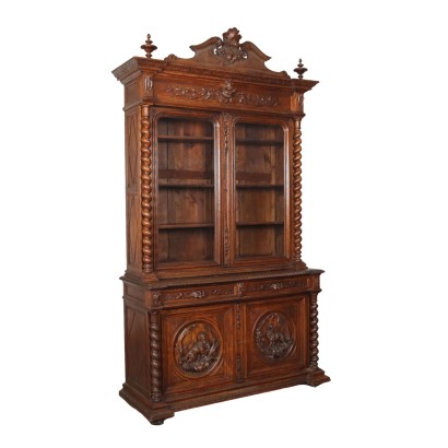 Buffet à Double Corps Neo-Renaissance '800 Bois de Chêne