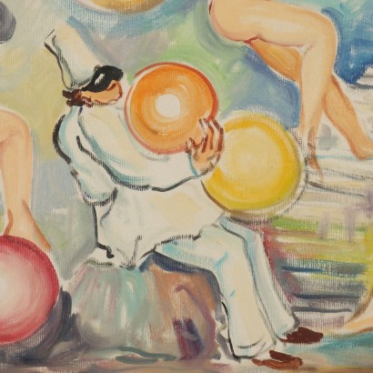 Peinture de Mario Cortiello, La montée de Pulcinella, Mario Cortiello, Mario Cortiello, Mario Cortiello, Mario Cortiello