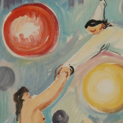 Peinture de Mario Cortiello, La montée de Pulcinella, Mario Cortiello, Mario Cortiello, Mario Cortiello, Mario Cortiello
