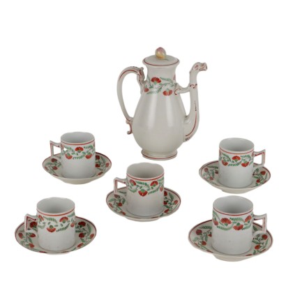 Ancient Coffee Set Ginori Man. Second Half '800 Porcelain