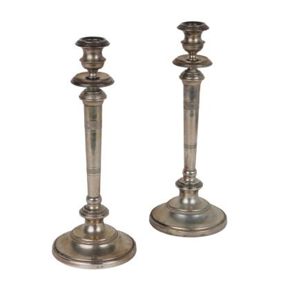 Coppia di Candelabri in Argento Brandimarte Firenze