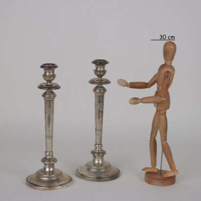 Coppia di Candelabri in Argento Brandima