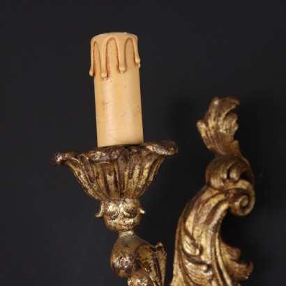 Tris di Applique di Legno Intagliato