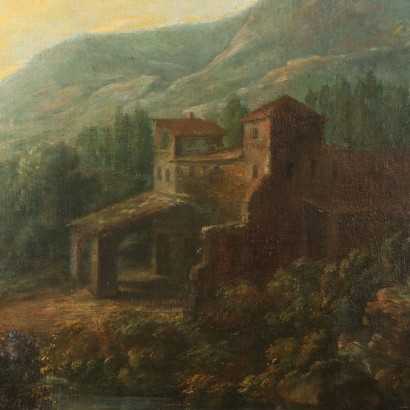Peinture de paysage avec des troupeaux
