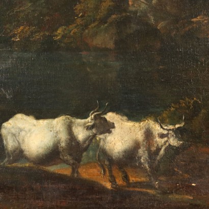 Peinture de paysage avec des troupeaux