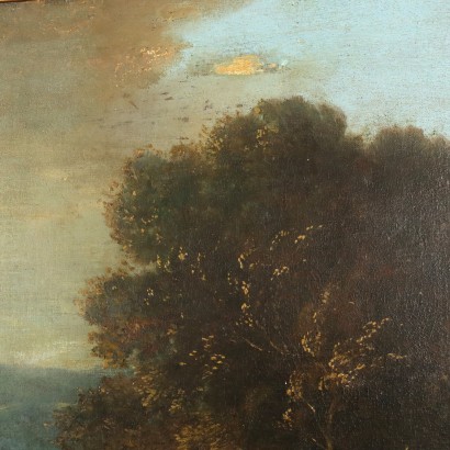 Peinture de paysage avec des troupeaux