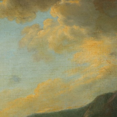 Peinture de paysage avec des troupeaux