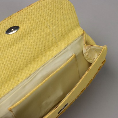 Vintage Yellow Clutch Bag with Beads