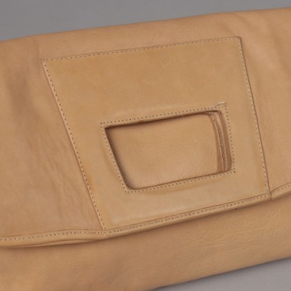 Sandfarbene Ledertasche, Vintage Sandfarbene Ledertasche