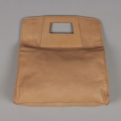 Sandfarbene Ledertasche, Vintage Sandfarbene Ledertasche