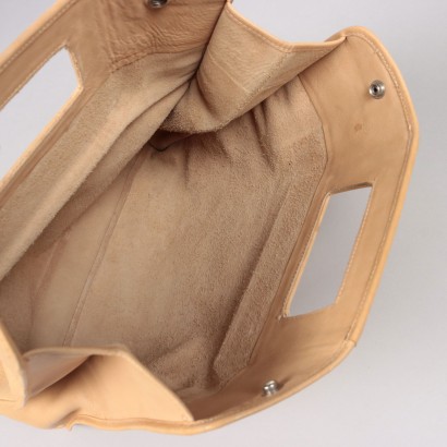Sandfarbene Ledertasche, Vintage Sandfarbene Ledertasche