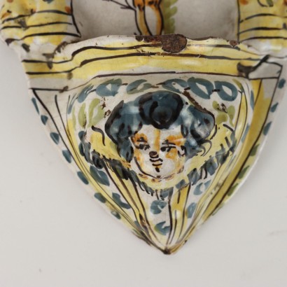 Holy water stoup in majolica ceramic Manif