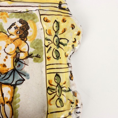 Holy water stoup in majolica ceramic Manif