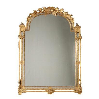Miroir en Style Néoclassique Ancien Bois Doré Italie XXe Siècle
