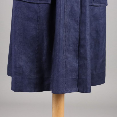 Vintage-Kleid aus blauem Leinen
