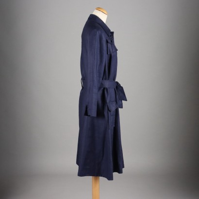 Vintage-Kleid aus blauem Leinen