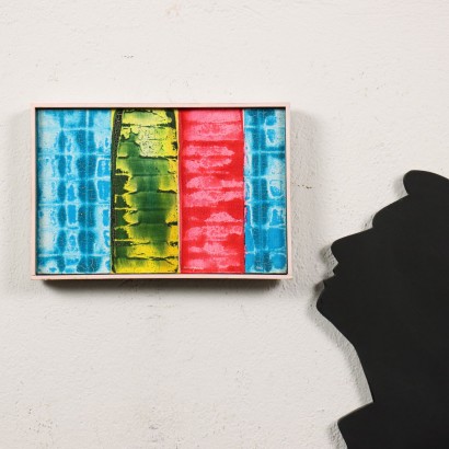 Abstract painting by Franco Meneguzzo, Torso on manganese blue background, Franco Meneguzzo, Franco Meneguzzo, Franco Meneguzzo, Franco Meneguzzo