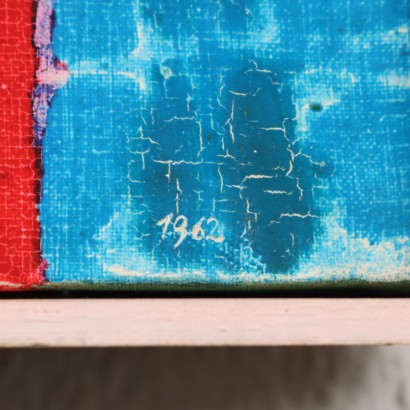 Abstract painting by Franco Meneguzzo, Torso on manganese blue background, Franco Meneguzzo, Franco Meneguzzo, Franco Meneguzzo, Franco Meneguzzo