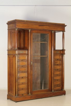 bottega del 900, liberty, Libreria, Libreria con cassetti, Libreria 900, Libreria liberty, 900, italia, mogano, Libreria italia, Libreria mogano
