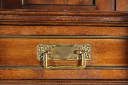 bottega del 900, liberty, Libreria, Libreria con cassetti, Libreria 900, Libreria liberty, 900, italia, mogano, Libreria italia, Libreria mogano