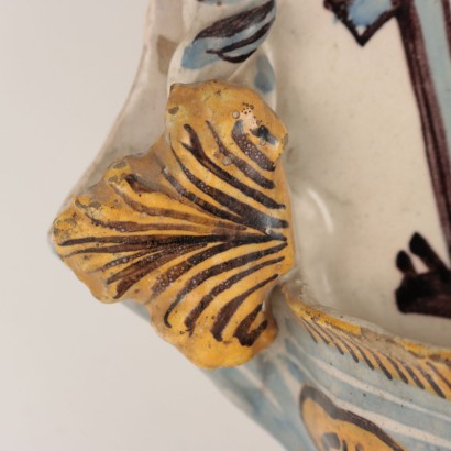 Holy water stoup in majolica ceramic Manif