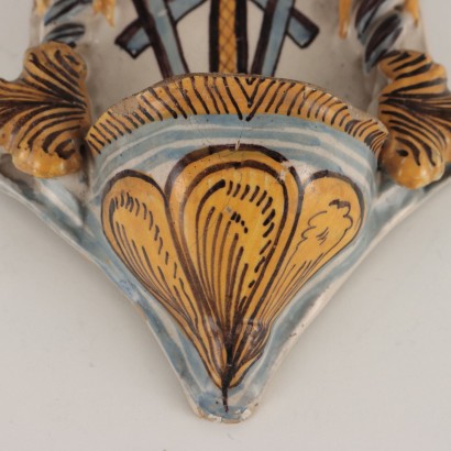 Holy water stoup in majolica ceramic Manif