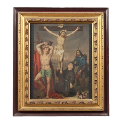 Dipinto con Cristo in Croce  e Santi