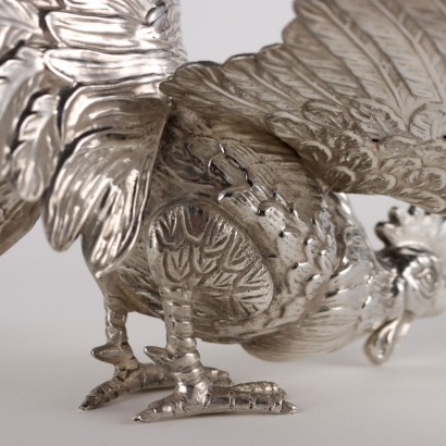 Coppia di Galli in Argento 925