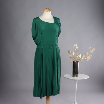 Robe Vintage en Soie Verte