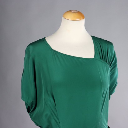 Robe Vintage en Soie Verte