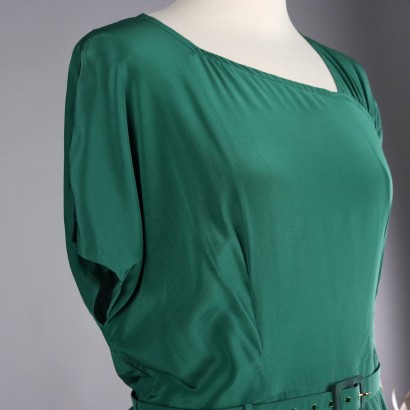 Robe Vintage en Soie Verte