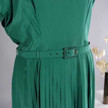 Robe Vintage en Soie Verte