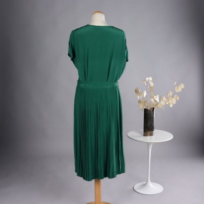 Robe Vintage en Soie Verte