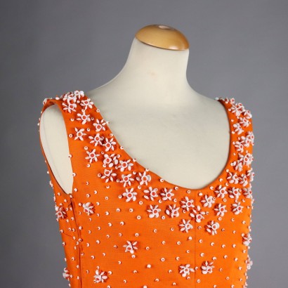 Orangefarbenes Vintage-Kleid