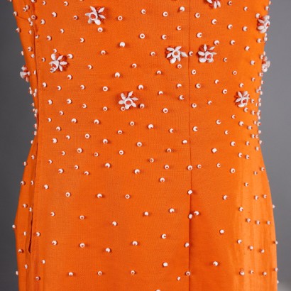 Orangefarbenes Vintage-Kleid