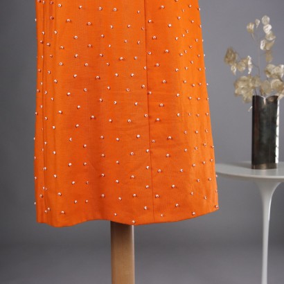 Orangefarbenes Vintage-Kleid