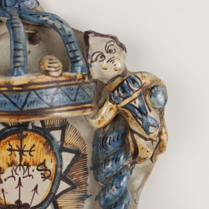 Holy water stoup in majolica ceramic Manif