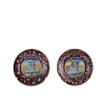 Coppia di Piattini in Maiolica di San Marino
