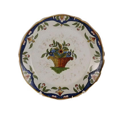Piatto in Maiolica Manifattura Gien Francia