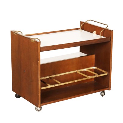 Vintage Service Trolley from the 1970s Tanganyka Walnut Laminate