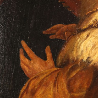 Painted with King David playing l0apost,King David playing the harp
