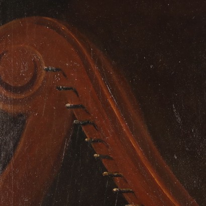Painted with King David playing l0apost,King David playing the harp