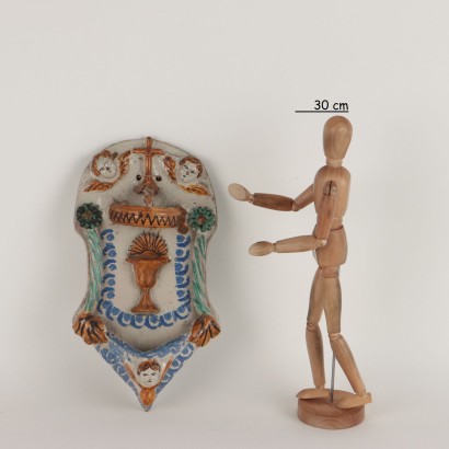 Acquasantiera in Ceramica Maiolicata Manif