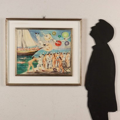Peinture de Mario Cortiello ,Le débarquement des sirènes,Mario Cortiello,Mario Cortiello,Mario Cortiello,Mario Cortiello,Mario Cortiello,Mario Cortiello