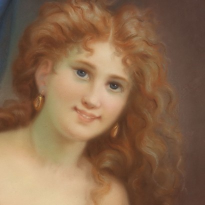 Dipinto con Figura di Giovane Donna ,Figura di giovane dona